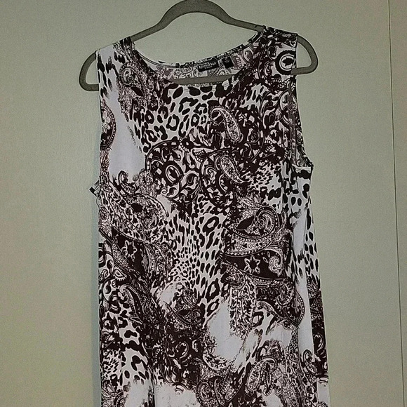 Effortless Style Brown Cream Print Dress - Picture 1 of 4